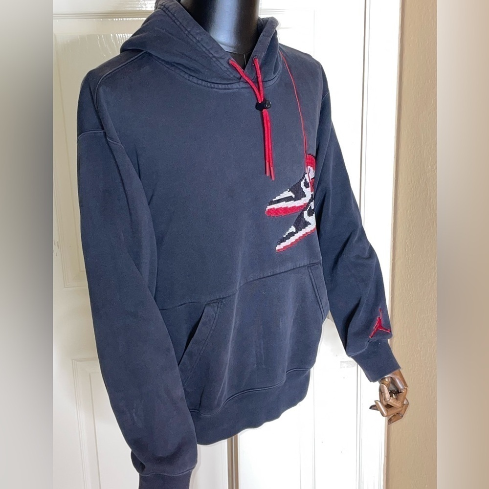 Jordan Jumpman Holiday Hoodie Pullover Black Mens Medium​​​​​​​​ - Picture 7 of 12
